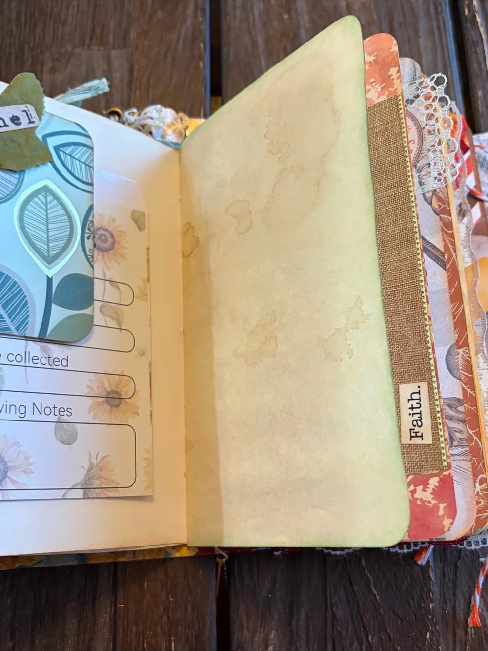 Fall Autumn Junk Journal Sunflower Thanksgiving Leaves Softcover Decorated 3 Sig